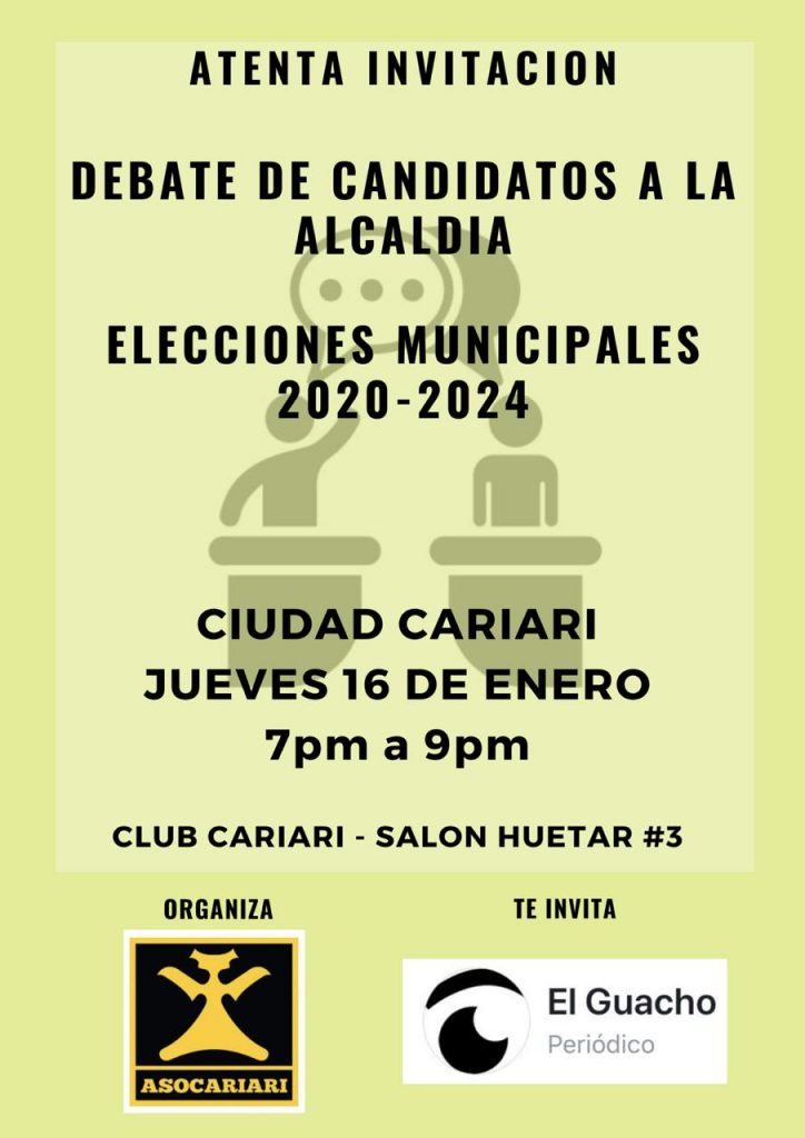 Este es el afiche del Debate Municipal organizado por ASOCARIARI