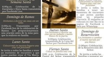 Este es el programa de actividades que puede seguir en el facebook Parroquia San Antonio de Belén.