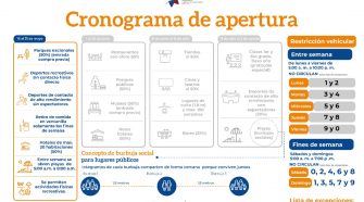 Cronograma de reapertura de actividades propuesto por el gobierno.