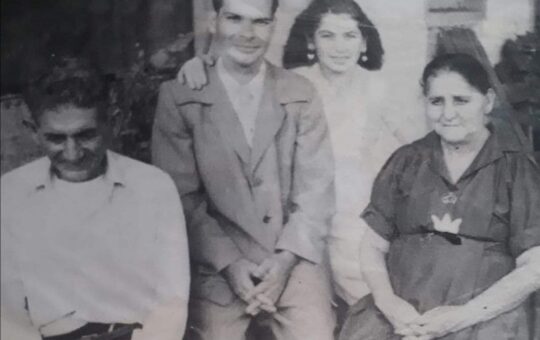 Marco Tulio Alfaro Bolaños (segundo de izquierda a derecha) era conocido en Belén como “Tula”. Foto cortesía de su hijo.