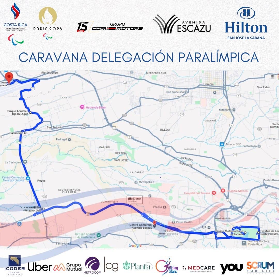 Recorrido de la caravana.