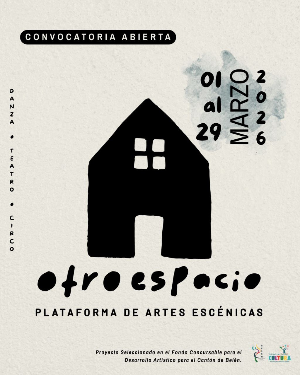 Las presentaciones artísticas de "Otro Espacio" se darán entre abril y julio del 2026.