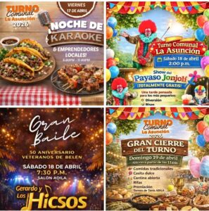 Comida, baile, música le esperan este fin de semana en La Asunción.