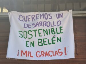 En 2025, la comunidad de Barrio Fátima se manifiestó y solicitó un desarrollo sostenible para el cantón. Foto: Asociación de Desarrollo de Barrio Fátima.